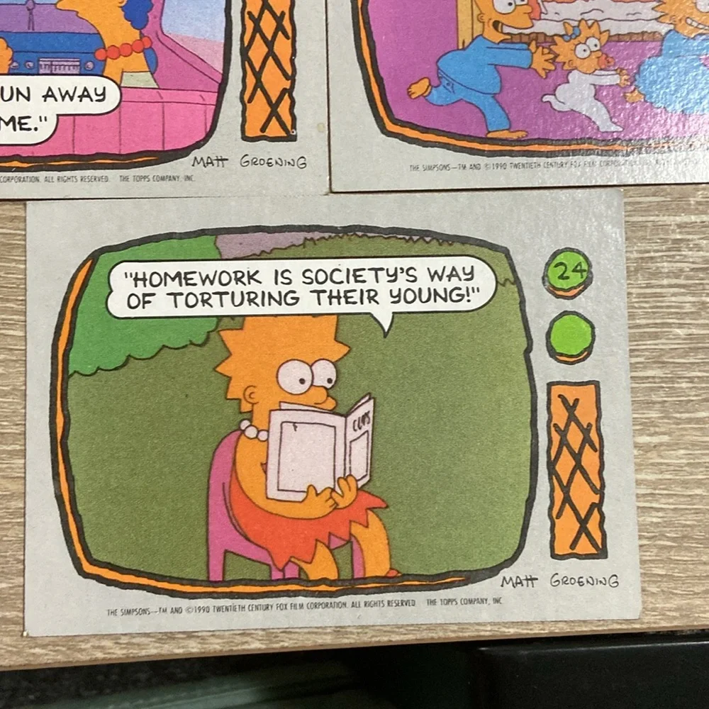 1990 Topps The Simpsons Cards Set of 5 - Picture 6 of 7